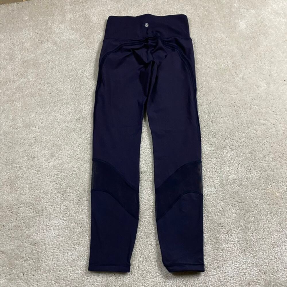Lululemon Leggings Womens 4 Purple High Rise Tight Yoga Pants Mesh Bottom